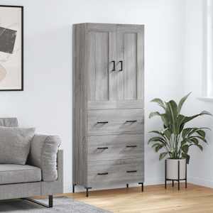Skříň highboard šedá sonoma 69,5 x 34 x 180 cm kompozitní dřevo - obrázek 1