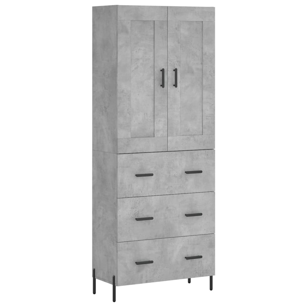 vidaXL Skříň highboard betonově šedá 69,5x34x180 cm kompozitní dřevo