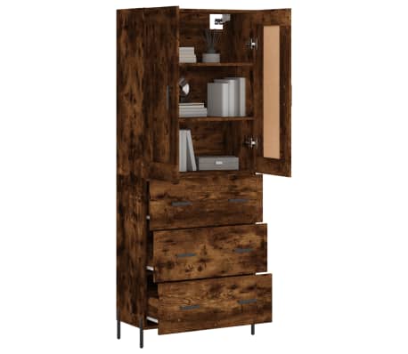 vidaXL augstais skapis, ozolkoka, 69,5x34x180 cm, inženierijas koks