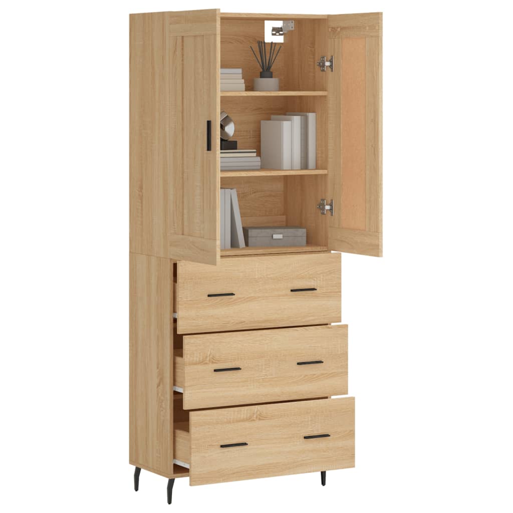 Thumbnail - vidaXL Highboard Sonoma-Eiche 69,5x34x180 cm Holzwerkstoff