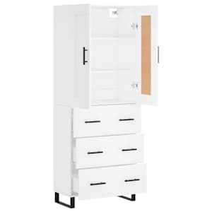Skříň highboard bílá 69,5 x 34 x 180 cm kompozitní dřevo - obrázek 4