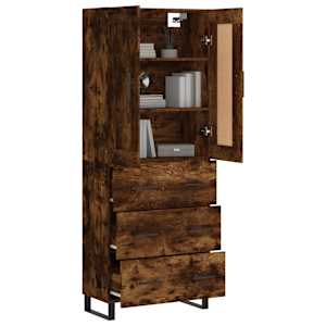 Skříň highboard kouřový dub 69,5 x 34 x 180 cm kompozitní dřevo - obrázek 3