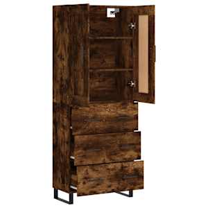 Skříň highboard kouřový dub 69,5 x 34 x 180 cm kompozitní dřevo - obrázek 4