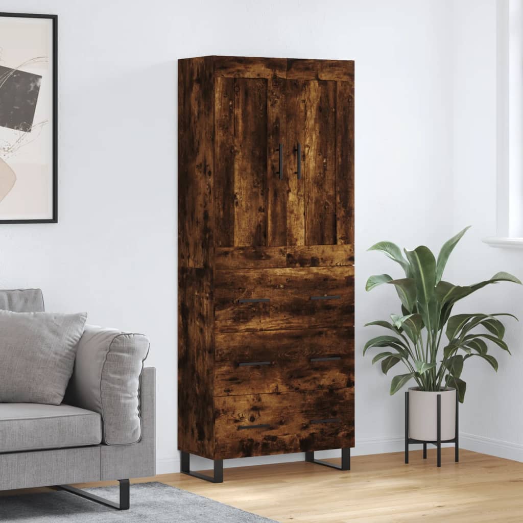 vidaXL Highboard Räuchereiche 69,5x34x180 cm Holzwerkstoff