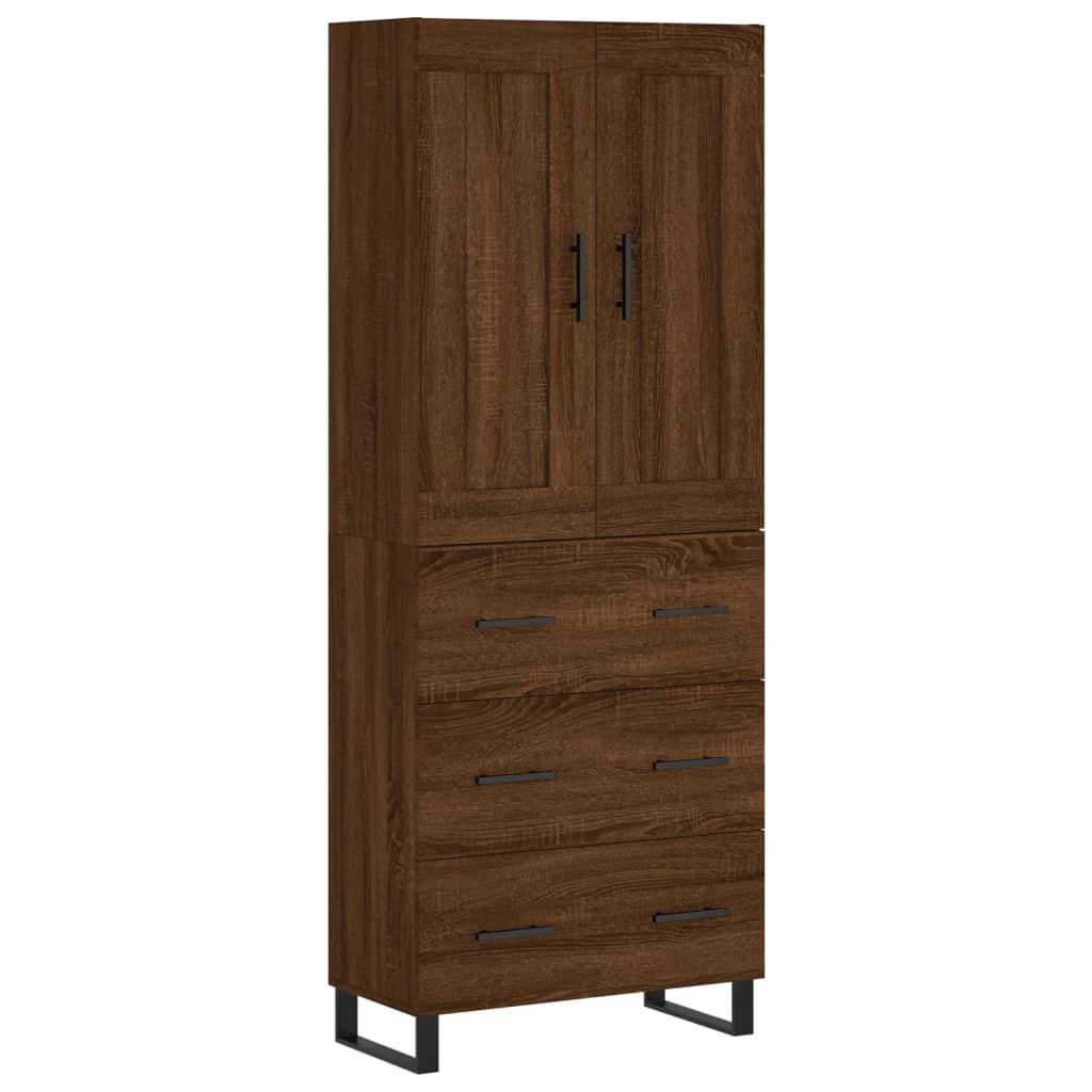 vidaXL Skříň highboard hnědý dub 69,5 x 34 x 180 cm kompozitní dřevo