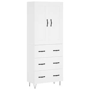 Skříň highboard bílá 69,5 x 34 x 180 cm kompozitní dřevo - obrázek 2