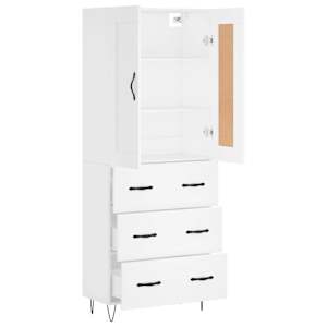 Skříň highboard bílá 69,5 x 34 x 180 cm kompozitní dřevo - obrázek 4