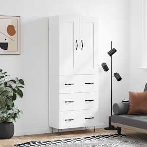 Skříň highboard bílá 69,5 x 34 x 180 cm kompozitní dřevo - obrázek 1