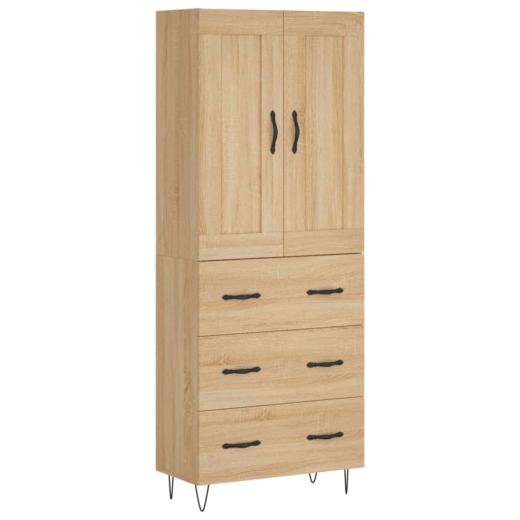 vidaXL Skříň highboard dub sonoma 69,5 x 34 x 180 cm kompozitní dřevo