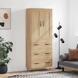 Skříň highboard dub sonoma 69,5 x 34 x 180 cm kompozitní dřevo - obrázek 1