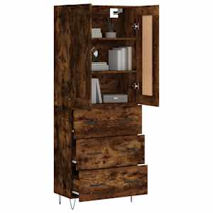 Skříň highboard kouřový dub 69,5 x 34 x 180 cm kompozitní dřevo - obrázek 3