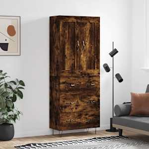 Skříň highboard kouřový dub 69,5 x 34 x 180 cm kompozitní dřevo - obrázek 1