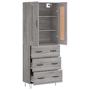 Skříň highboard šedá sonoma 69,5 x 34 x 180 cm kompozitní dřevo - obrázek 4
