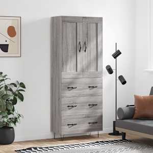 Skříň highboard šedá sonoma 69,5 x 34 x 180 cm kompozitní dřevo