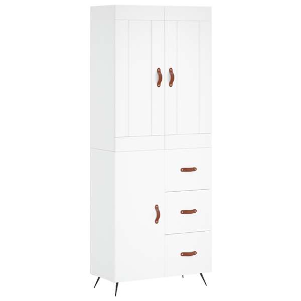 vidaXL k&otilde;rge kapp, valge, 69,5 x 34 x 180 cm, tehispuit