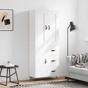Skříň highboard bílá 69,5 x 34 x 180 cm kompozitní dřevo - obrázek 1