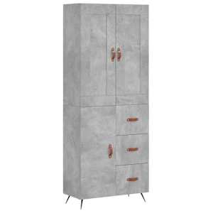 Skříň highboard betonově šedá 69,5x34x180 cm kompozitní dřevo - obrázek 2