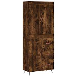 Skříň highboard kouřový dub 69,5 x 34 x 180 cm kompozitní dřevo - obrázek 2