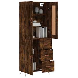 Skříň highboard kouřový dub 69,5 x 34 x 180 cm kompozitní dřevo - obrázek 3