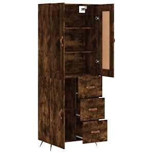 Skříň highboard kouřový dub 69,5 x 34 x 180 cm kompozitní dřevo - obrázek 4