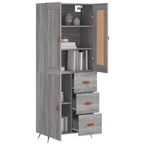 Skříň highboard šedá sonoma 69,5 x 34 x 180 cm kompozitní dřevo - obrázek 3