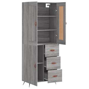 Skříň highboard šedá sonoma 69,5 x 34 x 180 cm kompozitní dřevo - obrázek 4