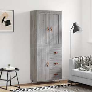 Skříň highboard šedá sonoma 69,5 x 34 x 180 cm kompozitní dřevo - obrázek 1