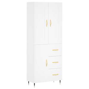 Skříň highboard bílá 69,5 x 34 x 180 cm kompozitní dřevo - obrázek 2