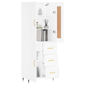 Skříň highboard bílá 69,5 x 34 x 180 cm kompozitní dřevo - obrázek 3