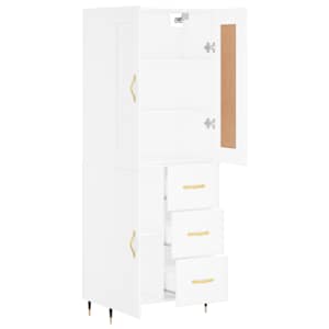 Skříň highboard bílá 69,5 x 34 x 180 cm kompozitní dřevo - obrázek 4
