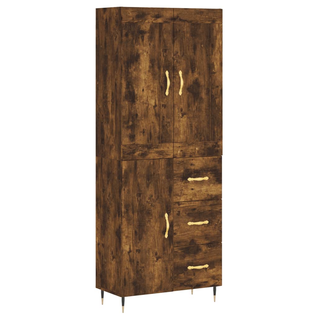 vidaXL Skříň highboard kouřový dub 69,5 x 34 x 180 cm kompozitní dřevo