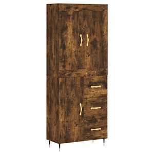 Skříň highboard kouřový dub 69,5 x 34 x 180 cm kompozitní dřevo - obrázek 2