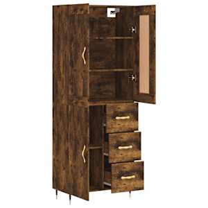 Skříň highboard kouřový dub 69,5 x 34 x 180 cm kompozitní dřevo - obrázek 4