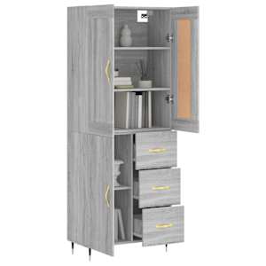 Skříň highboard šedá sonoma 69,5 x 34 x 180 cm kompozitní dřevo - obrázek 3