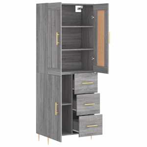 Skříň highboard šedá sonoma 69,5 x 34 x 180 cm kompozitní dřevo - obrázek 4