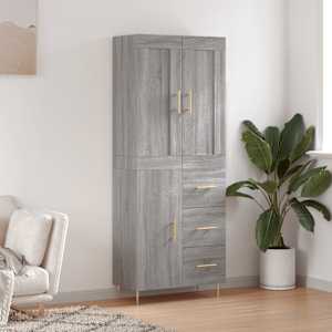 Skříň highboard šedá sonoma 69,5 x 34 x 180 cm kompozitní dřevo - obrázek 1