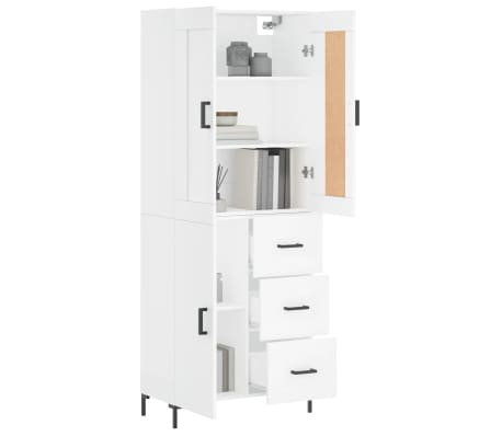 vidaXL Hoge kast 69,5x34x180 cm bewerkt hout wit