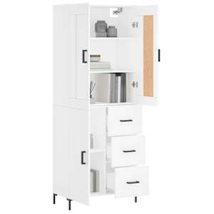 Skříň highboard bílá 69,5 x 34 x 180 cm kompozitní dřevo - obrázek 3