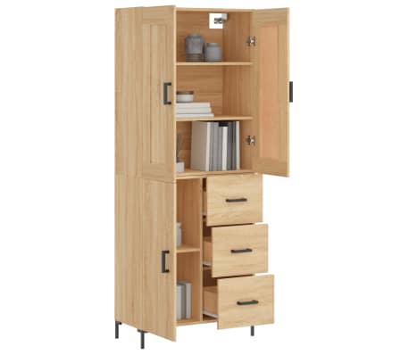 vidaXL Witrynka, dąb sonoma, 69,5x34x180 cm, materiał drewnopochodny