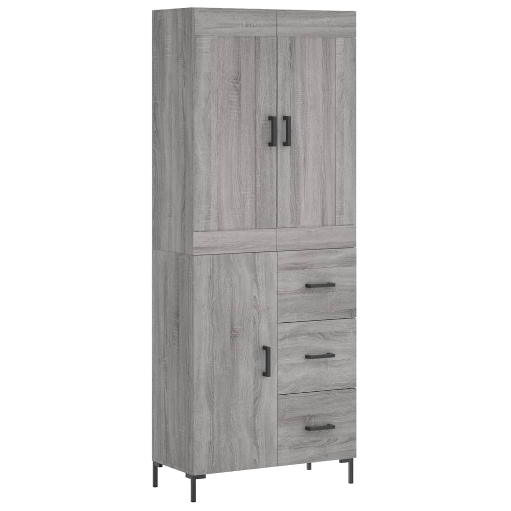 vidaXL Skříň highboard šedá sonoma 69,5 x 34 x 180 cm kompozitní dřevo