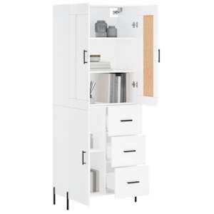 vidaXL Credenza Bianca 69,5x34x180 cm in Legno Multistrato