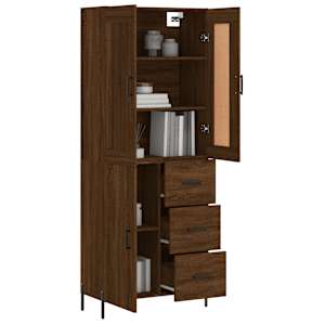 Skříň highboard hnědý dub 69,5 x 34 x 180 cm kompozitní dřevo - obrázek 3