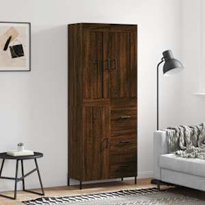 Skříň highboard hnědý dub 69,5 x 34 x 180 cm kompozitní dřevo - obrázek 1