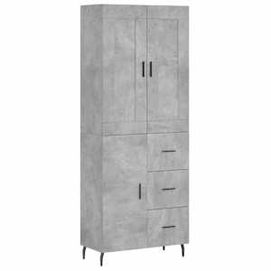 Skříň highboard betonově šedá 69,5x34x180 cm kompozitní dřevo - obrázek 2