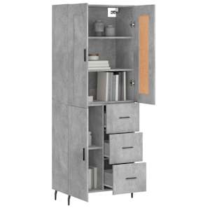 Skříň highboard betonově šedá 69,5x34x180 cm kompozitní dřevo - obrázek 3