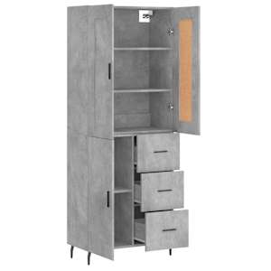 Skříň highboard betonově šedá 69,5x34x180 cm kompozitní dřevo - obrázek 4