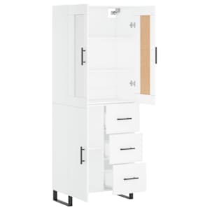 Skříň highboard bílá 69,5 x 34 x 180 cm kompozitní dřevo - obrázek 4
