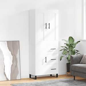 Visoka omara bela 69,5x34x180 cm inženirski les