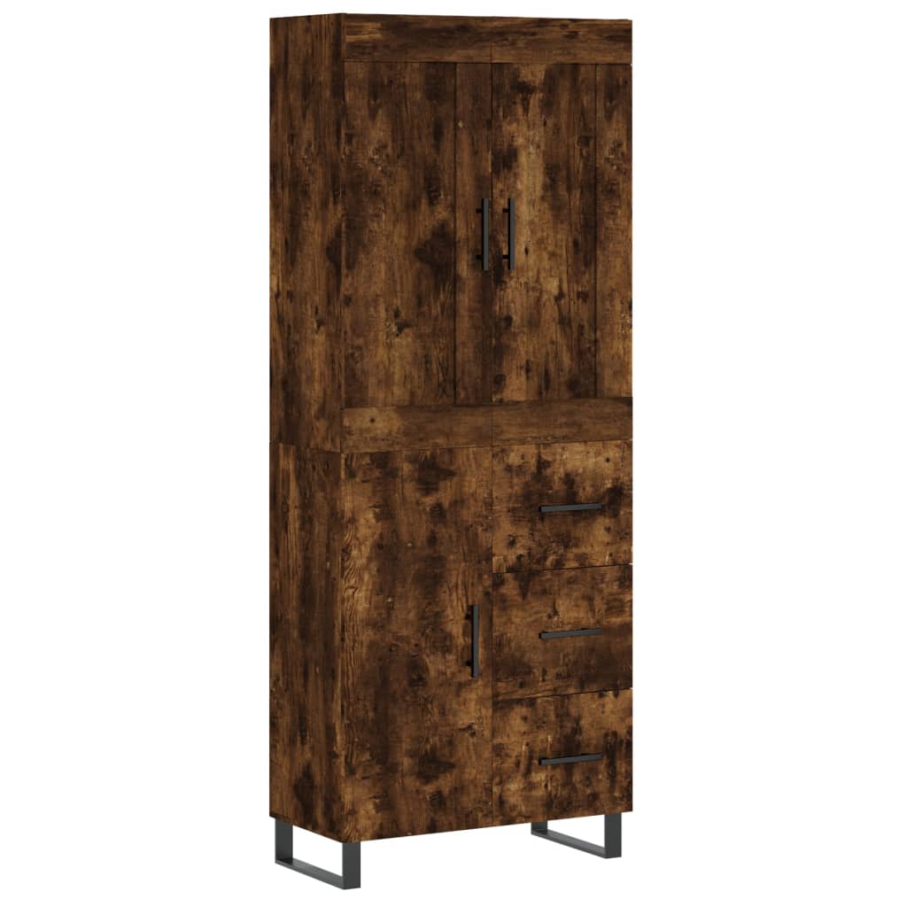 vidaXL Skříň highboard kouřový dub 69,5 x 34 x 180 cm kompozitní dřevo