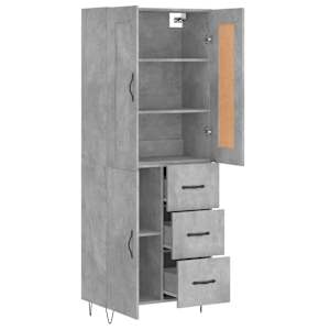 Skříň highboard betonově šedá 69,5x34x180 cm kompozitní dřevo - obrázek 4